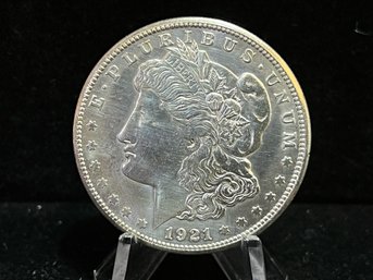 1921 S Morgan Silver Dollar - Almost Uncirculated