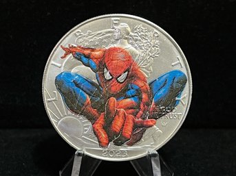 2023 Spiderman Painted American Eagle Silver Dollar