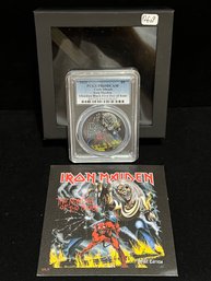 2022 Cook Islands Iron Maiden The Number Of The Beast - First Day Black .999 Fine Silver Round PCGS PR 69 DCAM