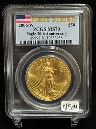 2006 West Point 50 Dollar Gold Eagle 20th Anniversary PCGS MS 70