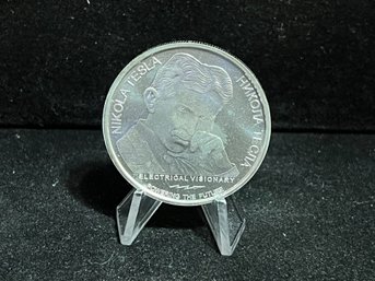 2021 Republic Of Serbia Nikola Tesla One Troy Ounce .999 Fine Silver Coin