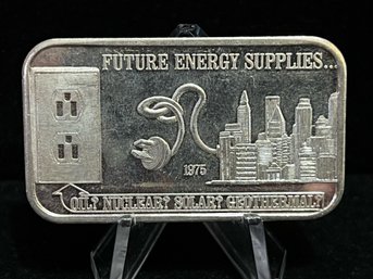 1975 Death Valley Mint Future Energy Supplies One Troy Ounce .999 Fine Silver Bar