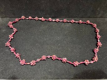 Vintage  24 Inch Garnet Necklace - With Appraisal