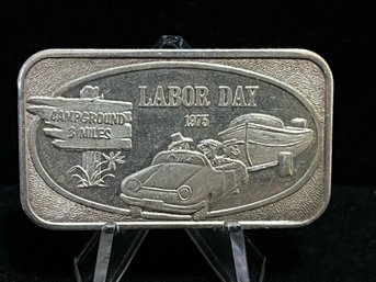 1975 United States Silver Corporation Labor Day One Troy Ounce .999 Fine Silver Bar