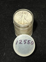 Roll Of US Silver Walking Liberty Half Dollars - Better Dates