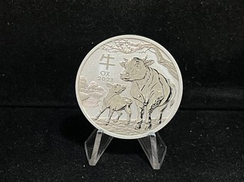 2021 Australia Ox One Troy Ounce .999 Fine Silver Coin