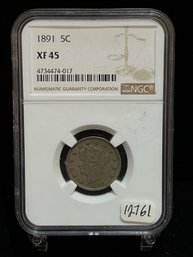 1891 Victory Liberty Nickel  - NGC XF 45