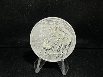 2021 Australia Ox One Troy Ounce .999 Fine Silver Coin