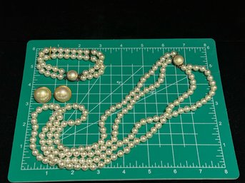 Majorca Cultured Pearl Double Strand Set - Necklace, Bracelet, Earrings