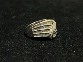 14K White Gold 1Ct Square Cut Diamond Ring - Size 5.5