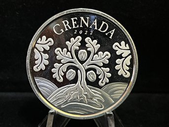 2022 Grenada Nutmeg Tree Two Dollars One Troy Ounce .999 Fine Silver Coin