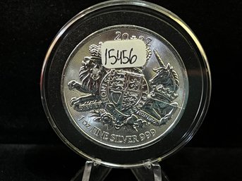 2022 UK Lion And Unicorn 2 Pound One Troy Ounce .999 Fine Silver Coin
