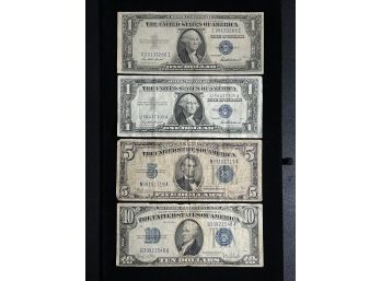 Lot Of 4 Silver Certificates