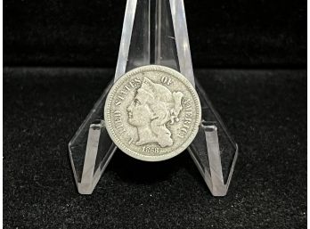 1868 Three Cent Nickel - Fine