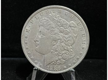 1886 P Morgan Silver Dollar - Almost Uncirculated