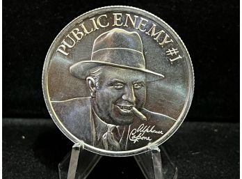 Public Enemy Number 1 Al Capone One Troy Ounce .999 Fine Silver Round