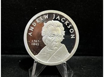 Andrew Jackson One Troy Ounce .999 Fine Silver Round