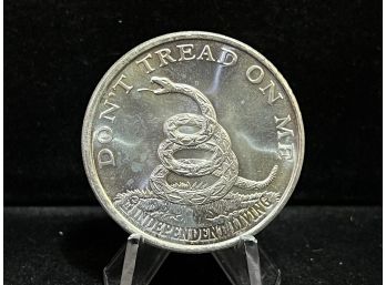 Don't Tread On Me / Boston Tea Party One Troy Ounce .999 Fine Silver Round
