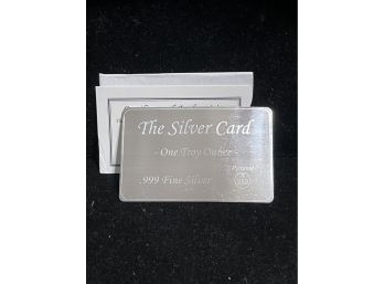 1 Oz .999 Silver Bullion Bar - Business Card Size With Sleeve