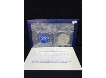 1971 S Eisenhower Uncirculated Silver Dollar Blue Envelope