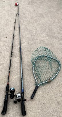 Fishing Bundle (2 Fishing Poles And A Fishing Net) - (G)