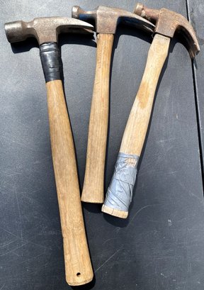 Set Of 3 Wood Handle Hammers - (S)