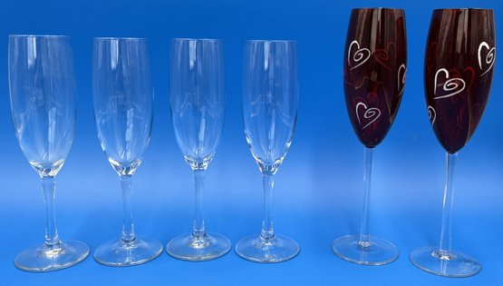 6 Stemware Glasses - (K1)