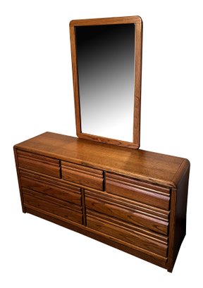 Wood 7 Drawer Dresser With Mirror - (BR1)
