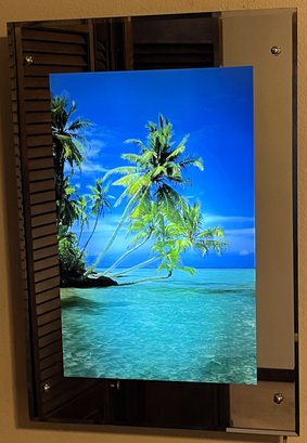 Lighted Palm Tree/Ocean Scene Mirror With Sounds - (BR1)