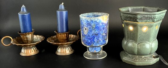 Vintage Candle Holders & Scented Electric Diffuser - (FRH)