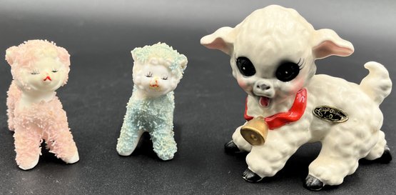 Vintage Sheep Ceramic Figurines - (FP)