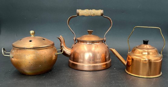 Copper Teapots & Lidded Vessel