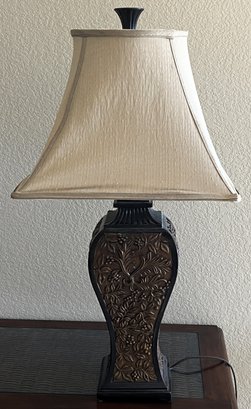 Ornate Faux Wood Resin Table Lamp - (G)
