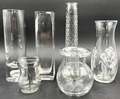 Clear Glass Vases - (K4)