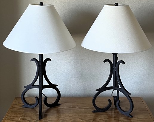 2 Metal Table Lamps - (G)