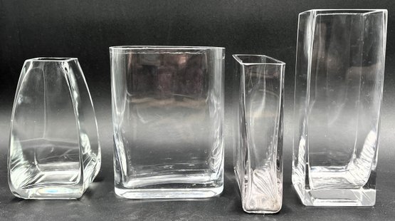 Geometric Clear Glass Vases - (K4)