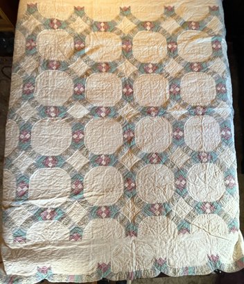 Beautiful Vintage Quilt Sewn By Hand - (HC)