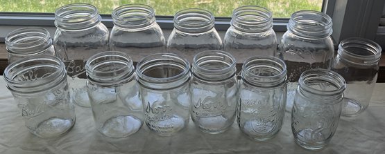 Box Of Clear Glass Jars - (B1)