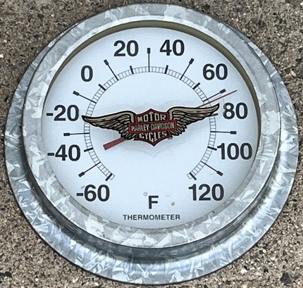 Metal Thermometer With Harley Davidson Sticker - (S1)