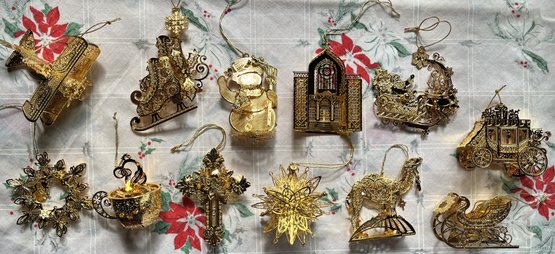 12 Danbury Mint Christmas Ornaments With Cases #1 - (B1)