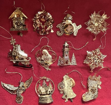 12 Danbury Mint Christmas Ornaments With Cases #2 - (B1)