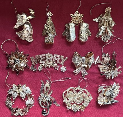12 Danbury Mint Christmas Ornaments With Cases #4 - (B1)