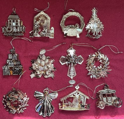 12 Danbury Mint Christmas Ornaments With Cases #5 - (B1)
