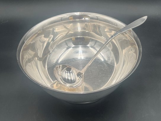 Silver Punch Bowl And Ladle
