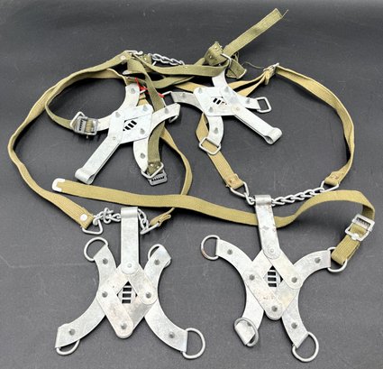 4 WWII US Military Ice Creeper Crampons - (P)