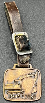 Vintage Brass Leather JOHN DEERE 690 Excavator Pocket Watch - (LR)