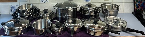 Large Lot Of Stainless Steel Pots & Pans - K4)