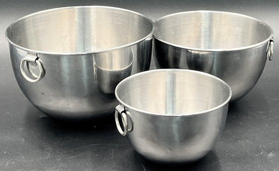 Set Of 3 Nesting Stainless-Steel Mixing Bowls - (K4)