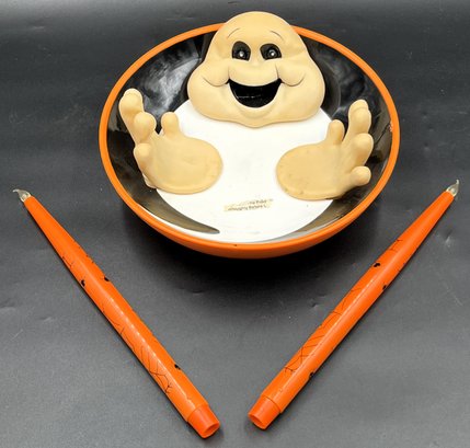 Electronic Halloween Candy Dish & 2 Battery Operated Candles - (K5)