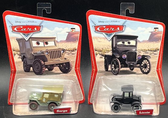 2 Mattel Disney PIXARS Cars Sarge & Lizzie New In Packaging - (A2)